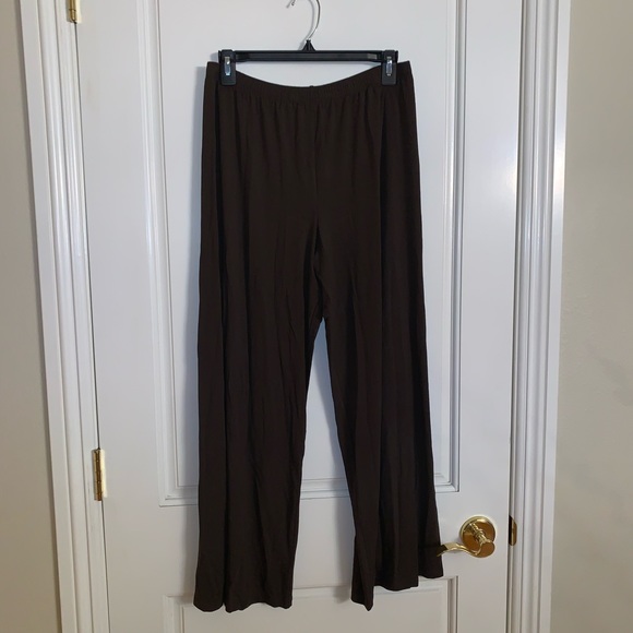 Mia Wear Brown Polyster Wide Leg Pants - Picture 1 of 4